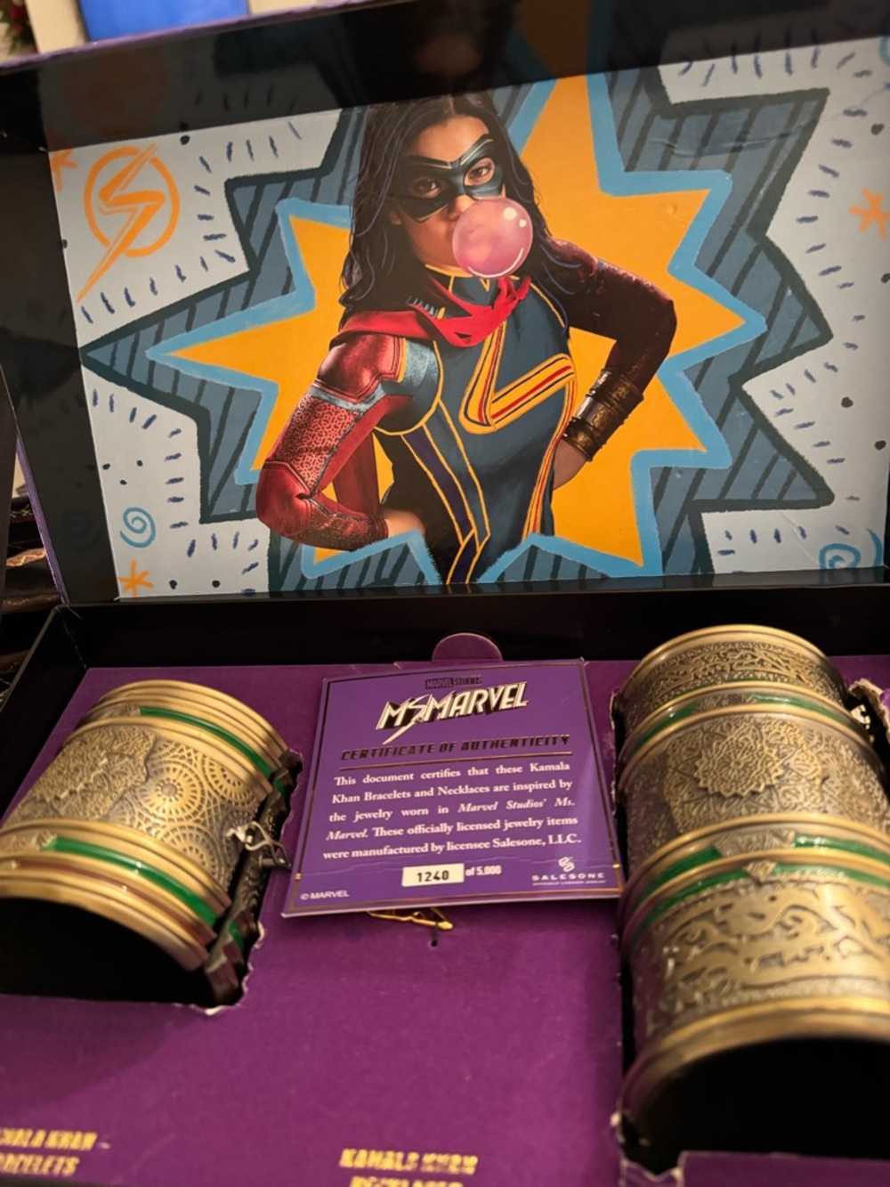 Marvel Purple and Yellow Certificate Display Card